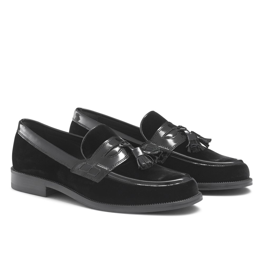 Black Russell & Bromley Keeble 4 Tassel College Men's Formal Shoes | PH-9-YZRI