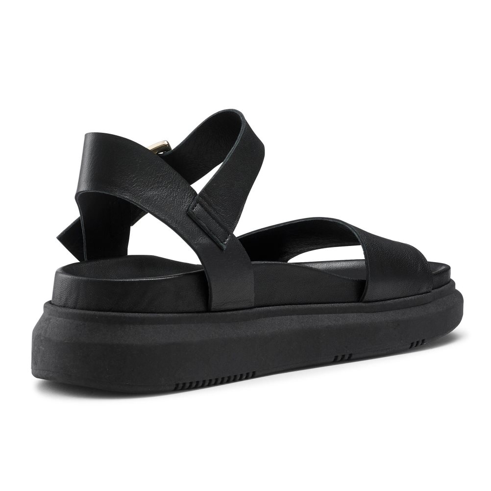 Black Russell & Bromley Miramar Chunky Women's Flat Sandals | PH-3-NAVX