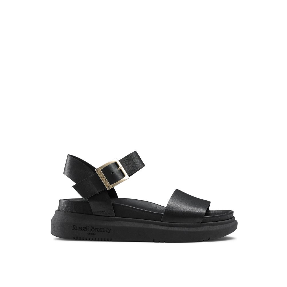 Black Russell & Bromley Miramar Chunky Women\'s Flat Sandals | PH-3-NAVX