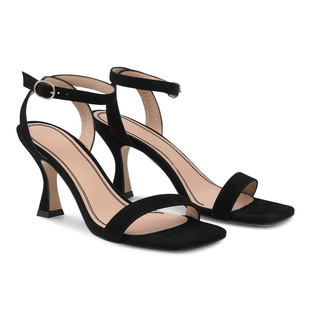 Black Russell & Bromley Negroni Two Part Women's Heels Sandals | PH-1-DEFQ