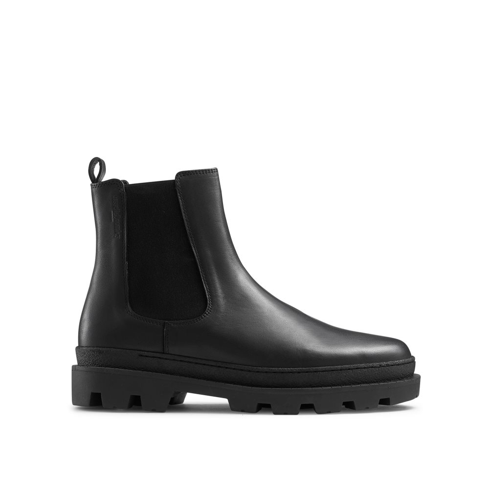 Black Russell & Bromley Off Grid Chunky Sole Men\'s Chelsea Boots | PH-1-SDUV