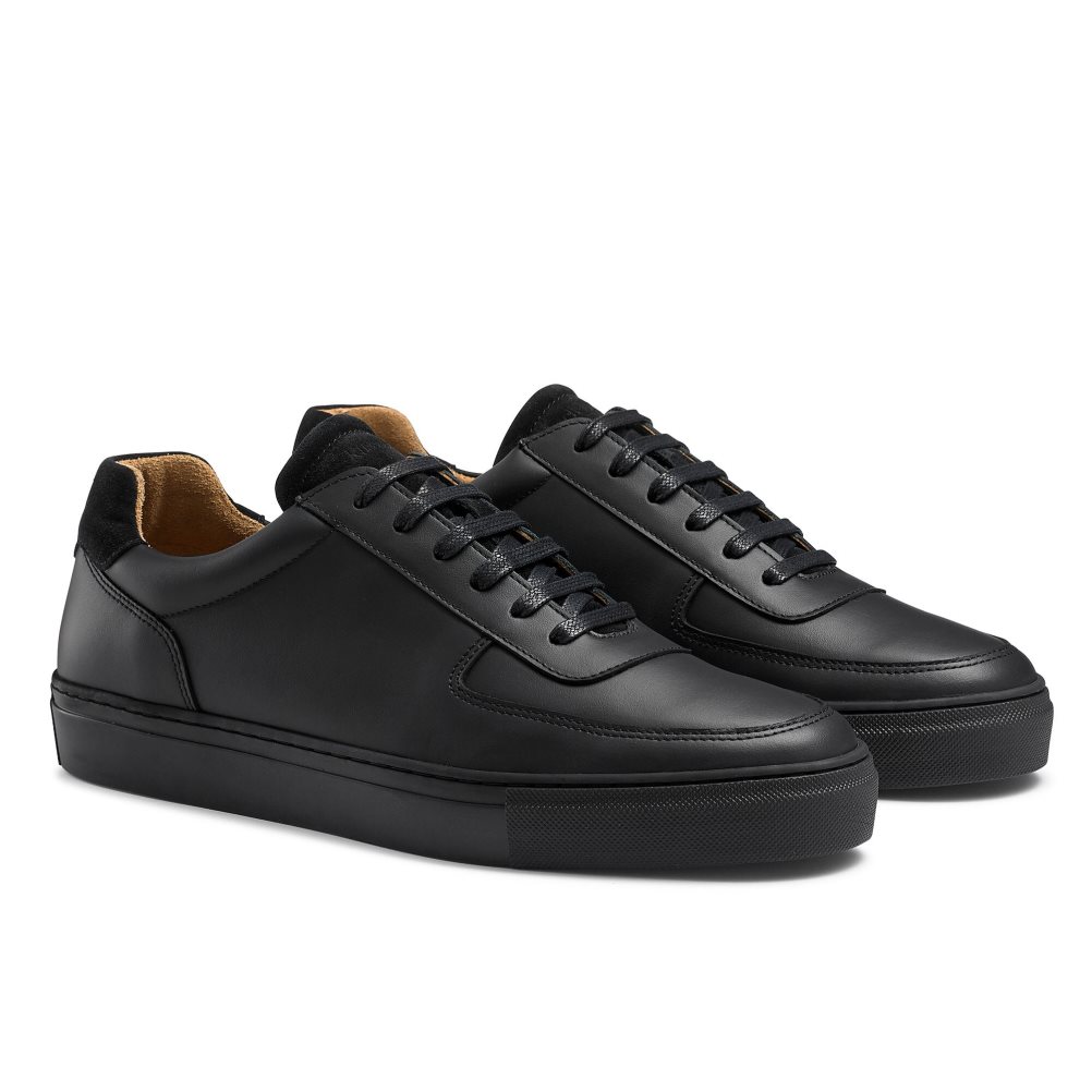 Black Russell & Bromley Outfield Lace Up Men's Trainers | PH-1-FHXR