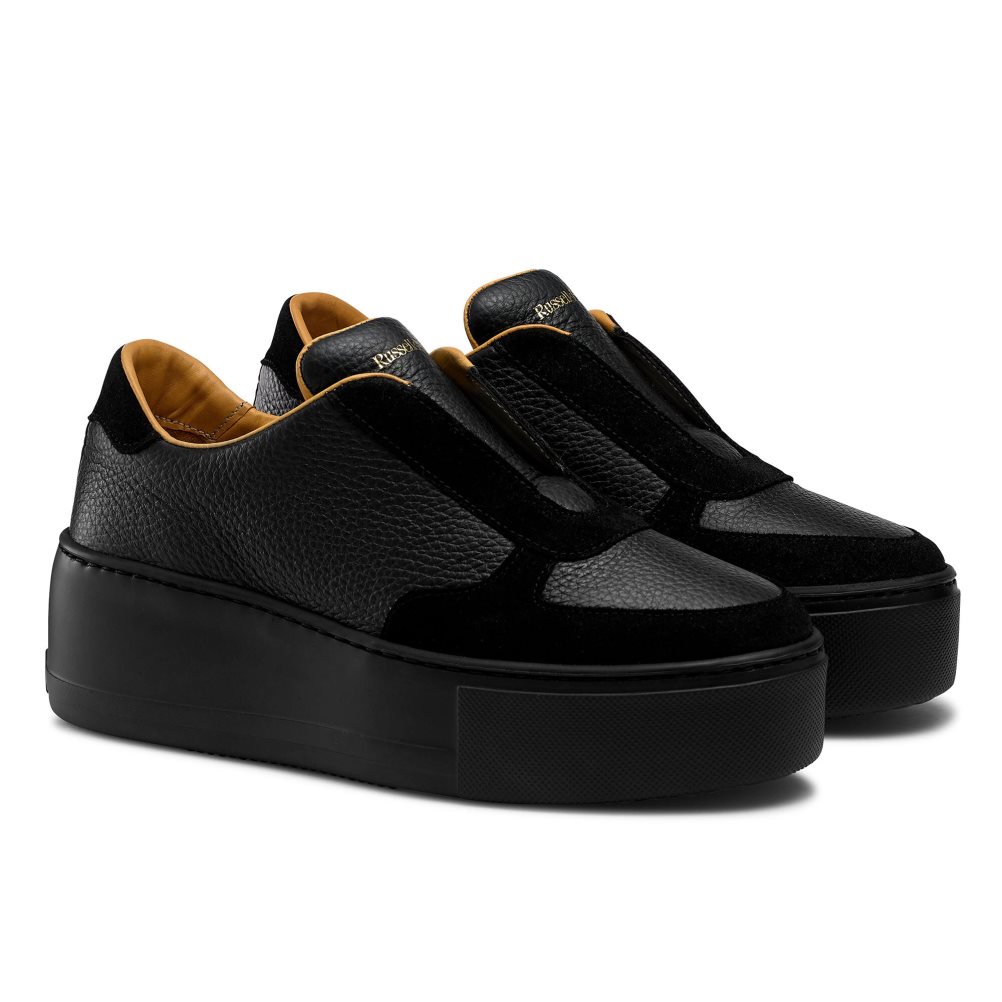 Black Russell & Bromley Park Ave Laceless Flatform Women's Platform Shoes | PH-2-HJZX