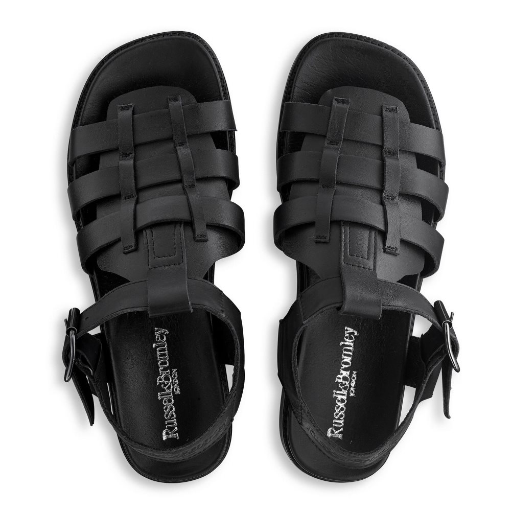 Black Russell & Bromley Portland Fisherman Women's Flat Sandals | PH-0-XYFQ