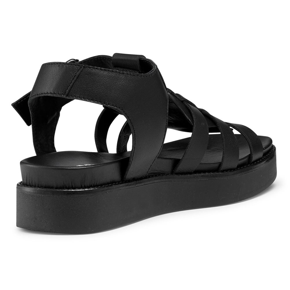 Black Russell & Bromley Portland Fisherman Women's Flat Sandals | PH-0-XYFQ