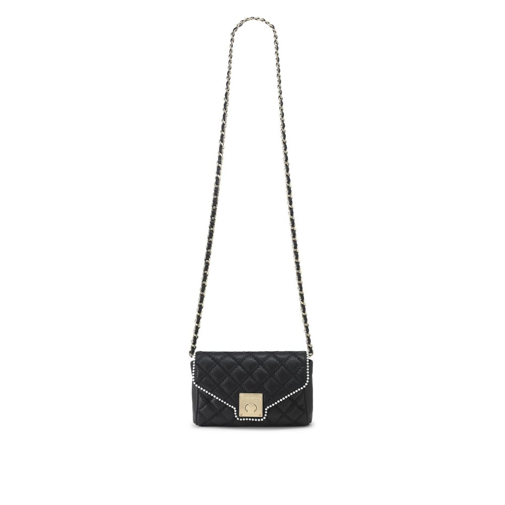 Black Russell & Bromley Promenade Pearl Trim Women's Crossbody Bags | PH-9-JGBY