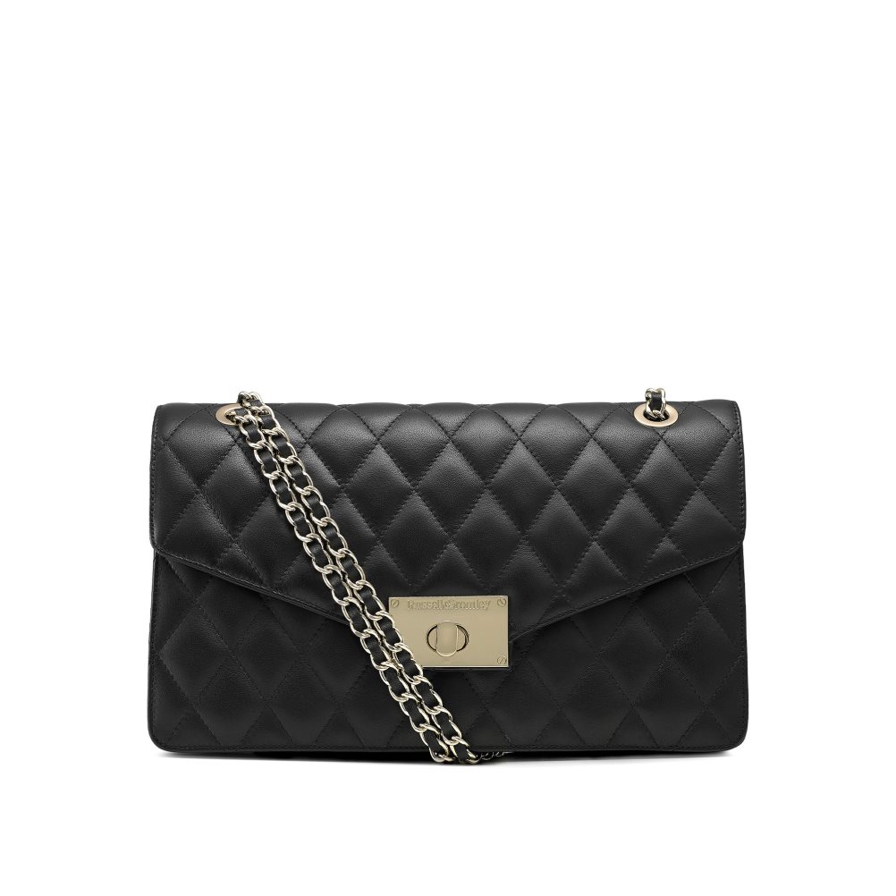 Black Russell & Bromley Quiltchain Large Chain Women\'s Shoulder Bags | PH-9-FZRH