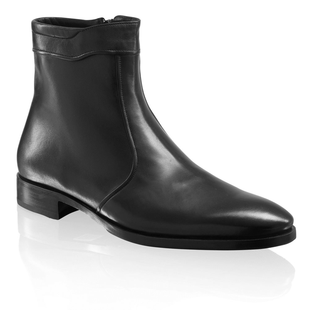 Black Russell & Bromley Repeat Zip Men's Ankle Boots | PH-4-LFMR