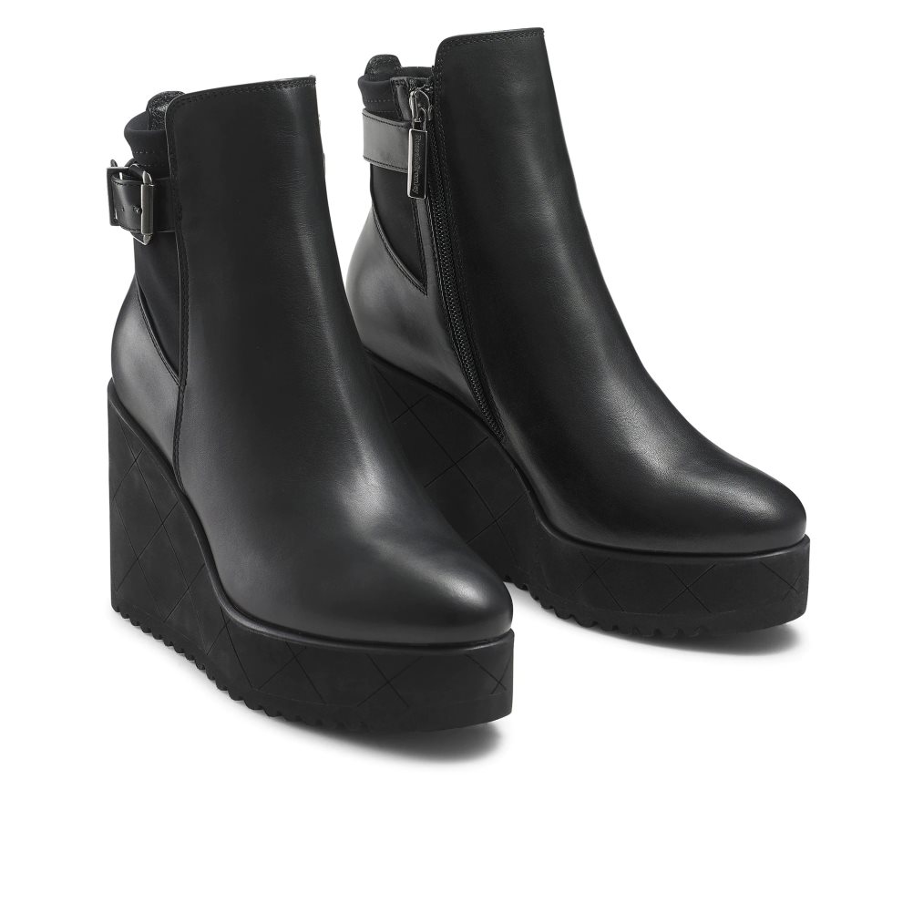 Black Russell & Bromley Royalty Dryleks Ankle Women's Wedge Boots | PH-1-RWGV