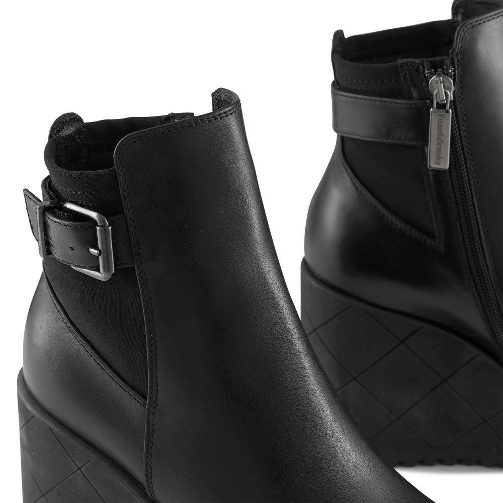 Black Russell & Bromley Royalty Dryleks Ankle Women's Wedge Boots | PH-1-RWGV