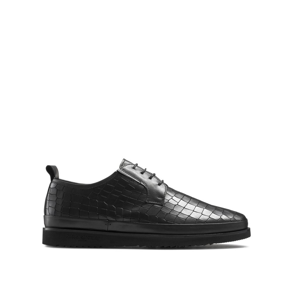 Black Russell & Bromley San Carlo Derby Lace Hybrid Men\'s Trainers | PH-6-OPFG