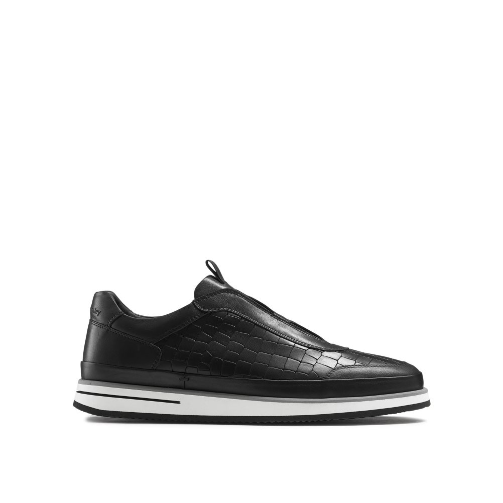 Black Russell & Bromley San Giusto Oxford Laceless Men\'s Trainers | PH-4-YZUR