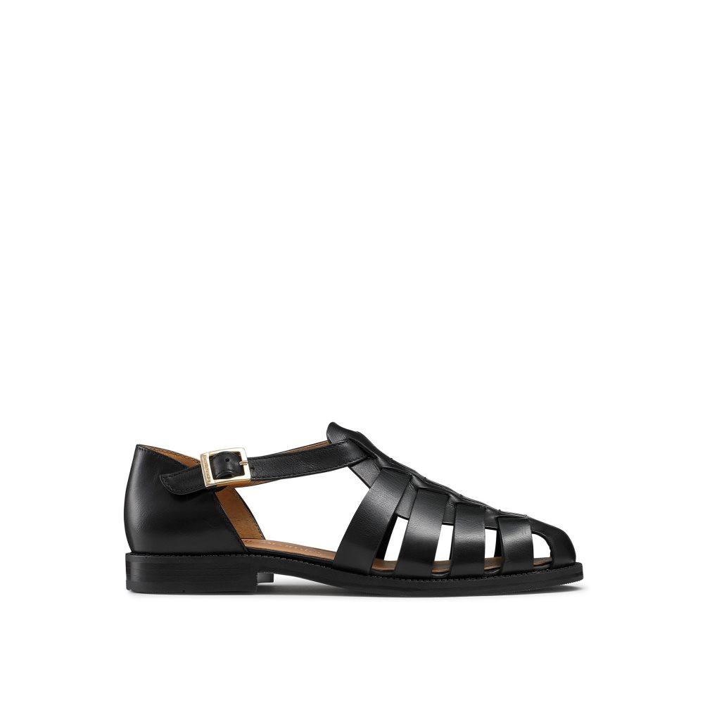 Black Russell & Bromley Siracuse Fisherman Women\'s Flat Sandals | PH-9-UDXQ