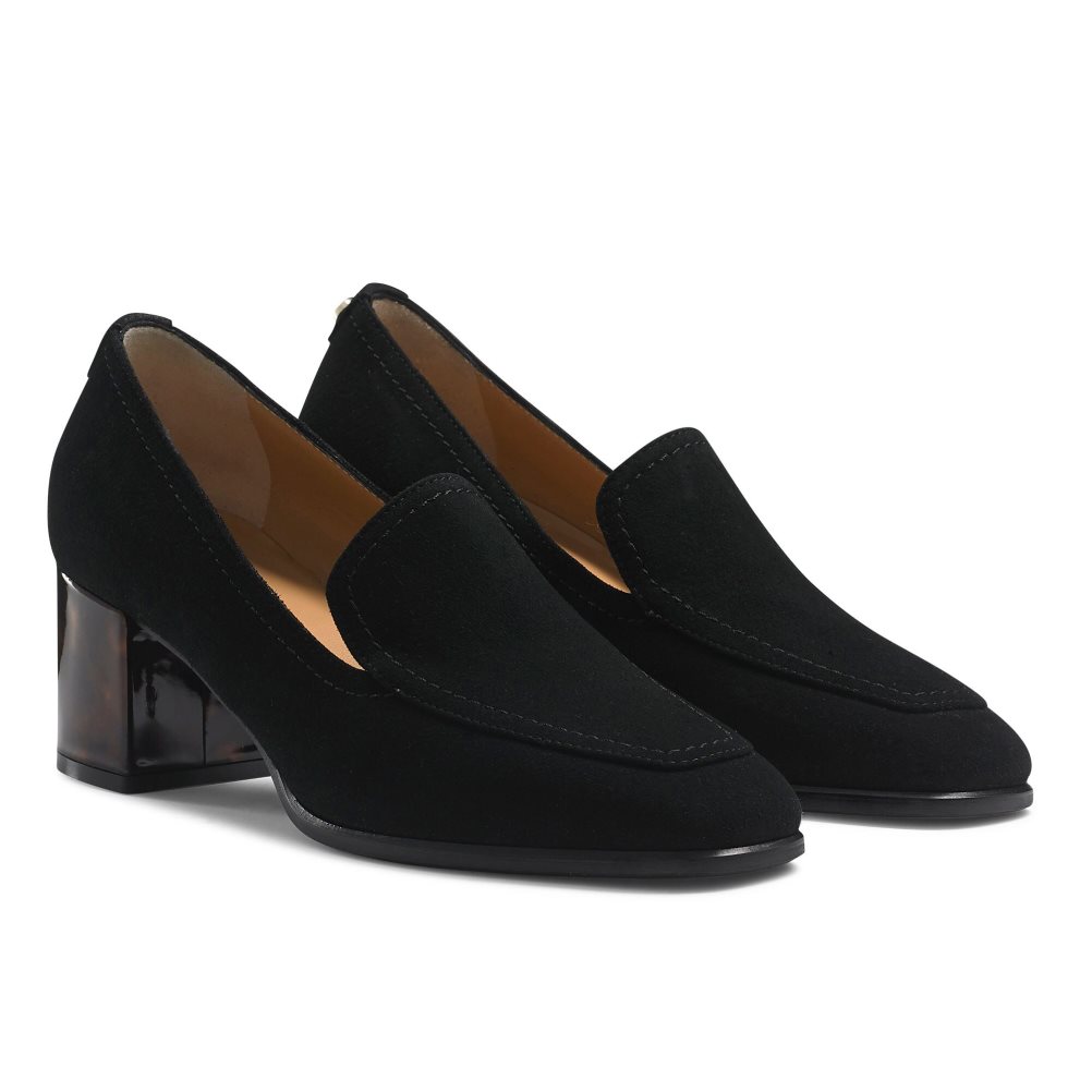 Black Russell & Bromley Smokey Block Women's Heels | PH-9-EAKB