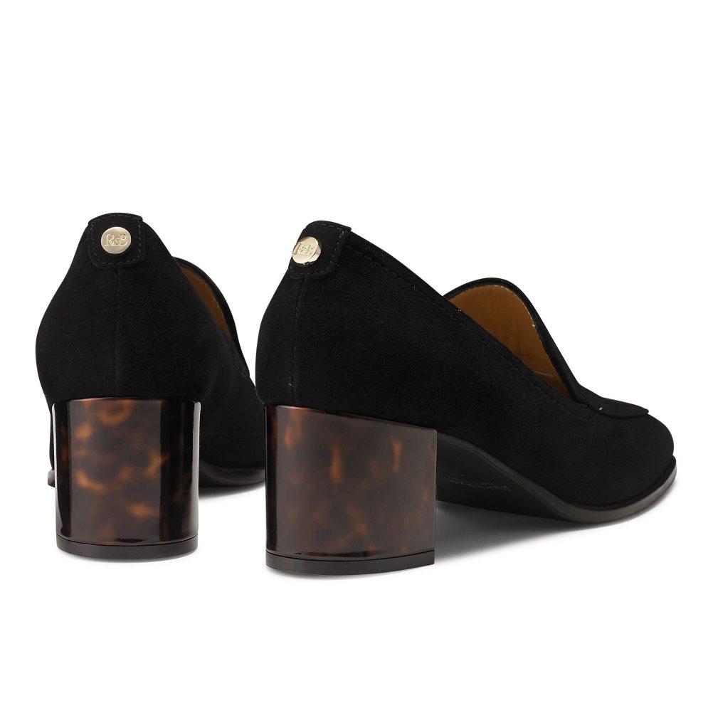 Black Russell & Bromley Smokey Block Women's Heels | PH-9-EAKB