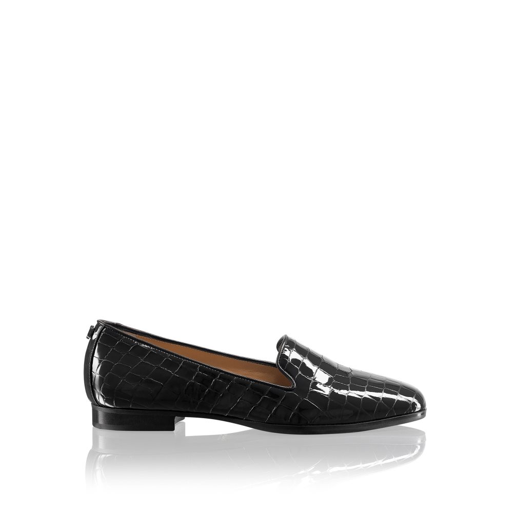 Black Russell & Bromley Smoking Dress Women\'s Ballet Flats | PH-4-FSKZ