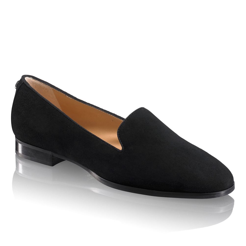 Black Russell & Bromley Smoking Dress Women's Ballet Flats | PH-5-BUKJ