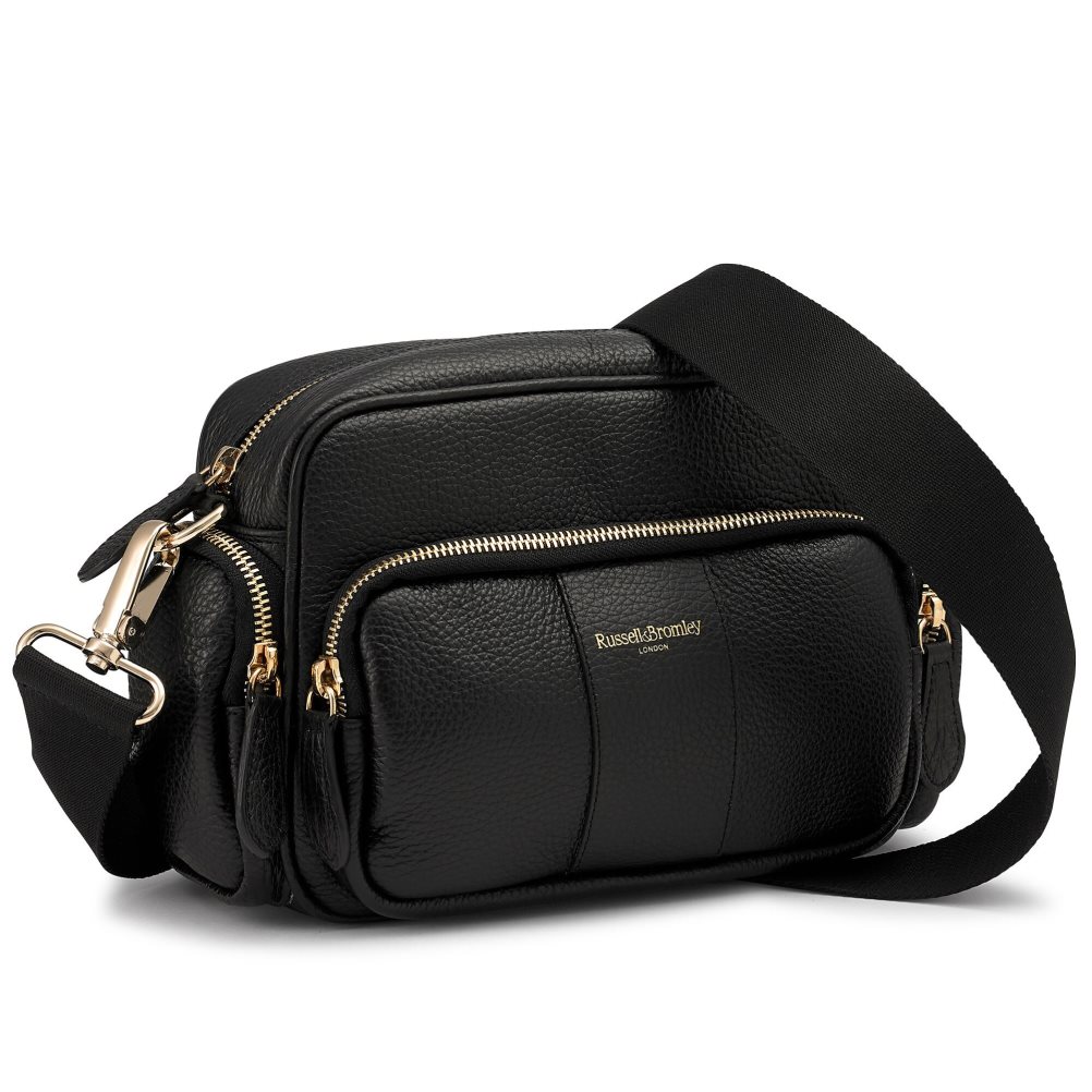 Black Russell & Bromley Snapshot Multi-pocket Women's Crossbody Bags | PH-5-MSTB