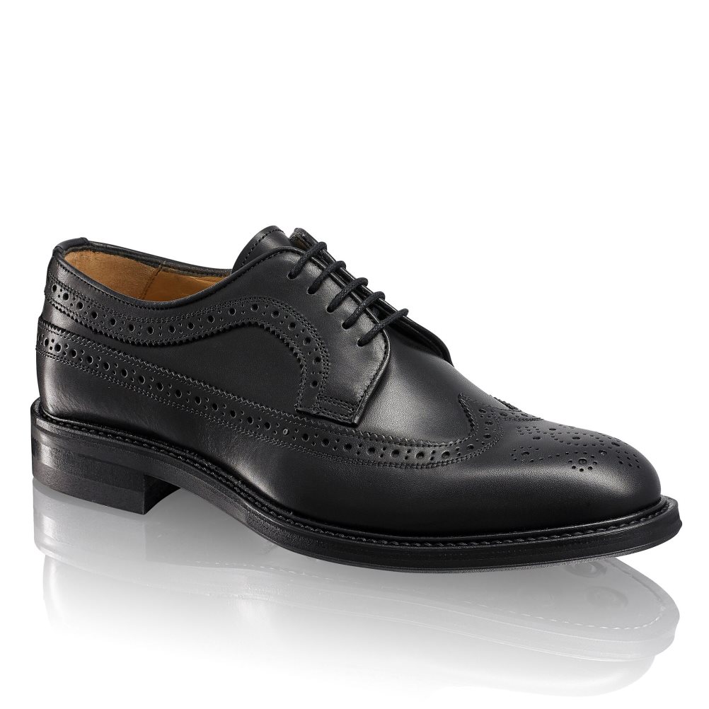 Black Russell & Bromley Southport Rubber Sole Derby Men's Formal Shoes | PH-9-HODX