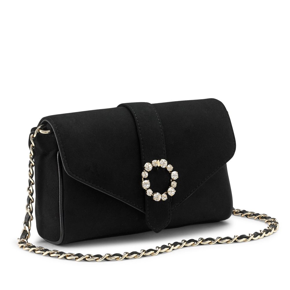 Black Russell & Bromley Strictly Jewel Buckle Chain Women's Crossbody Bags | PH-0-YZWC