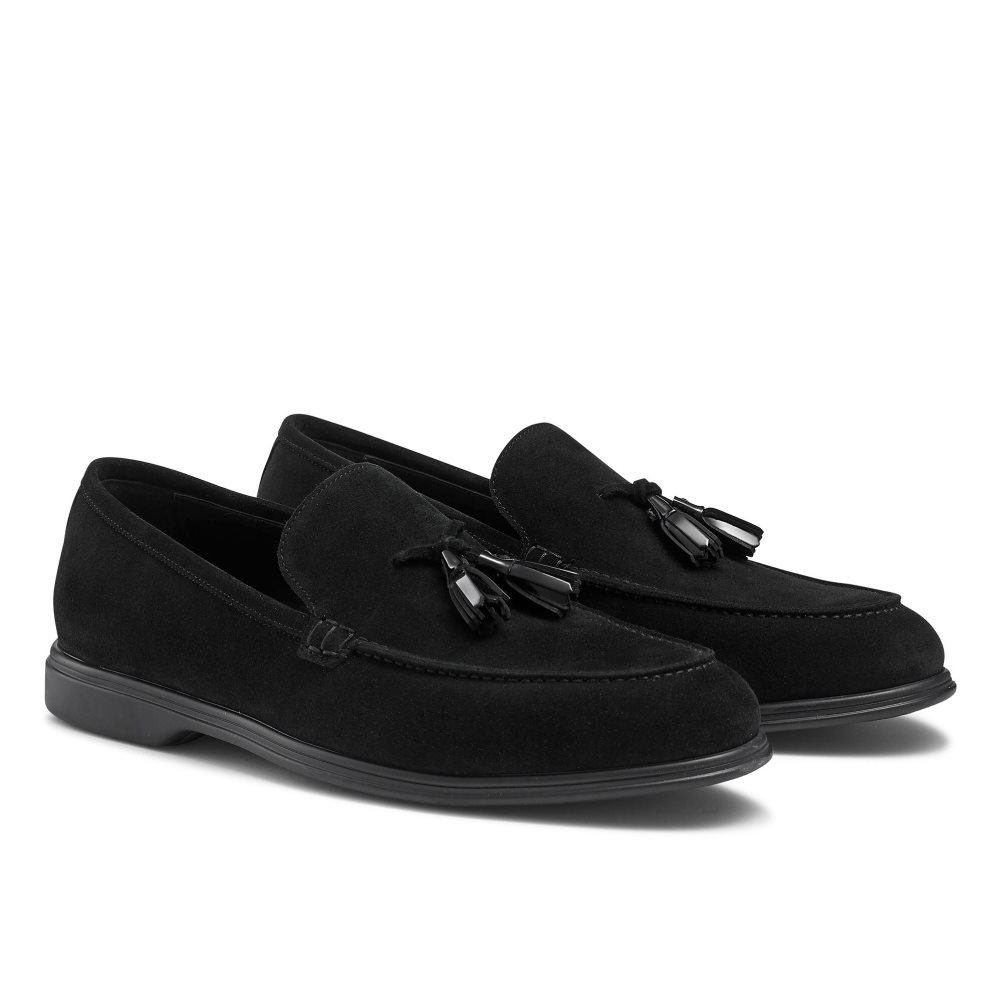 Black Russell & Bromley Tassel Tassel Men's Formal Shoes | PH-0-DLNI