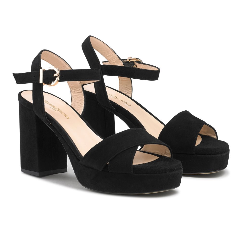 Black Russell & Bromley Topform Platform Women's Heels Sandals | PH-1-FCIY