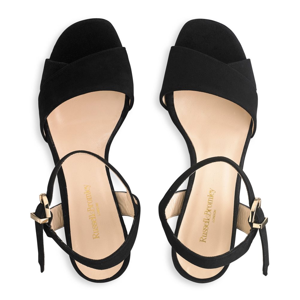 Black Russell & Bromley Topform Platform Women's Heels Sandals | PH-1-FCIY