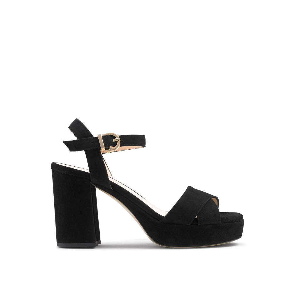 Black Russell & Bromley Topform Platform Women\'s Heels Sandals | PH-1-FCIY