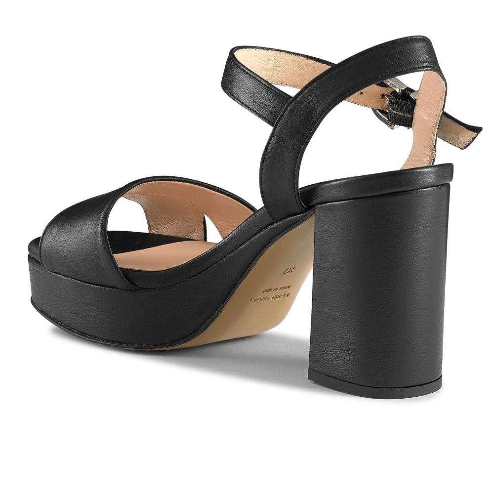 Black Russell & Bromley Topform Platform Women's Heels Sandals | PH-8-UIMH