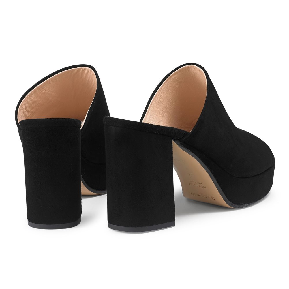 Black Russell & Bromley Topmule Platform Women's Mules | PH-1-JFRG