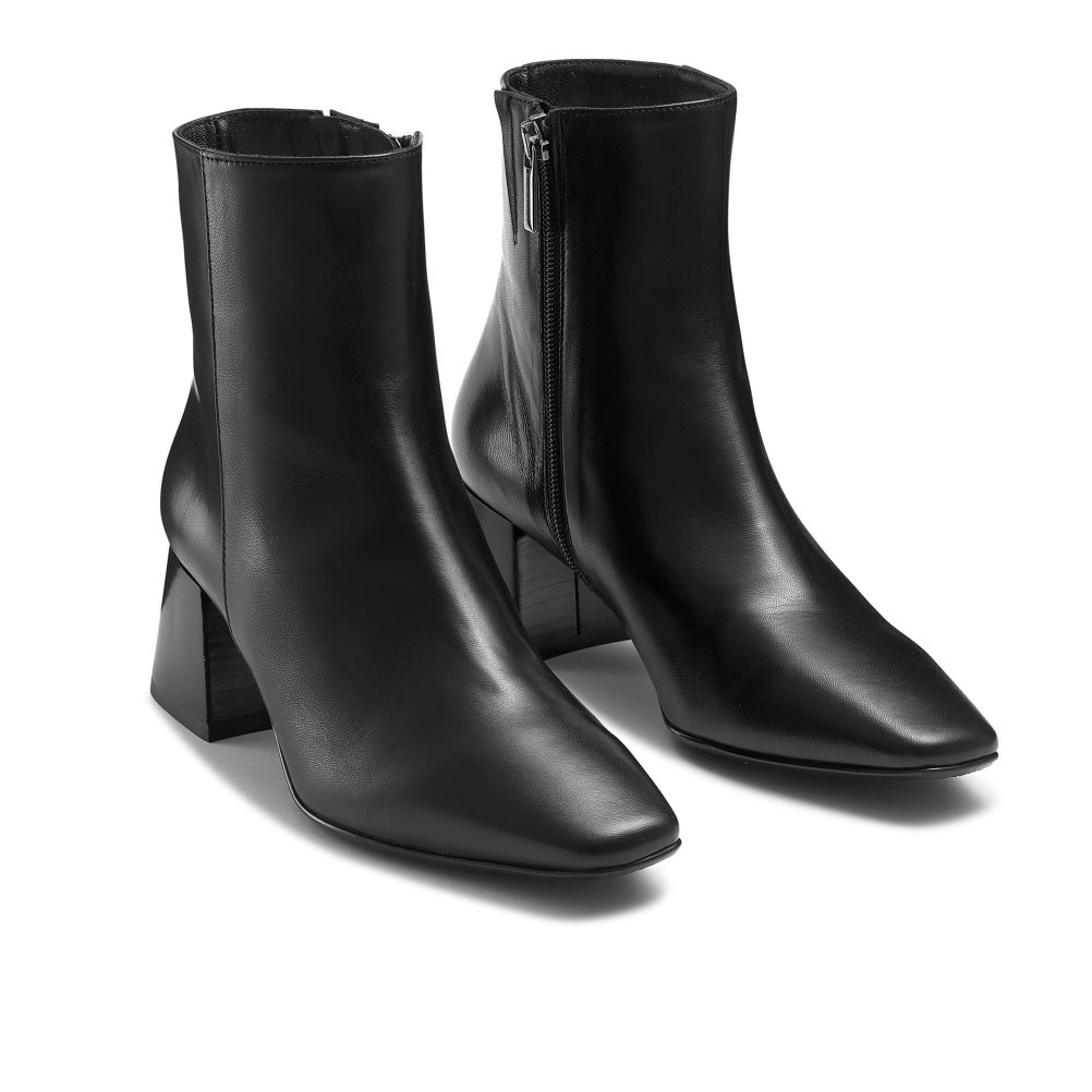 Black Russell & Bromley Twofaced Block Women's Heeled Boots | PH-5-GQZS