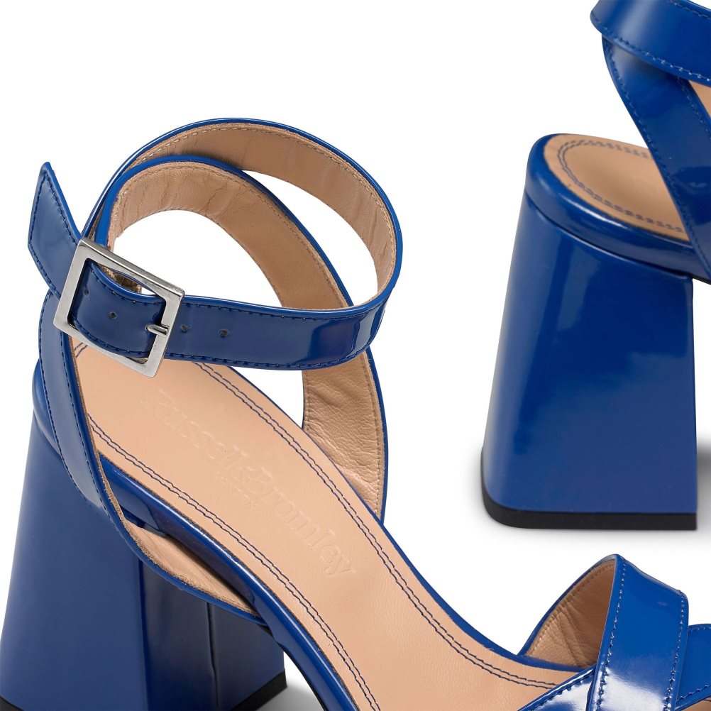 Blue Russell & Bromley Groovybaby Platform Women's Heels Sandals | PH-4-GUXV