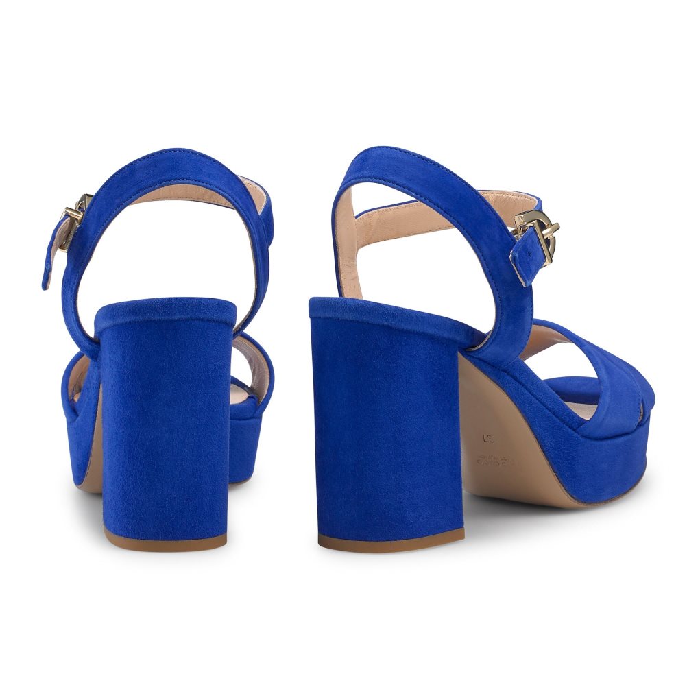 Blue Russell & Bromley Topform Platform Women's Heels Sandals | PH-1-REHU