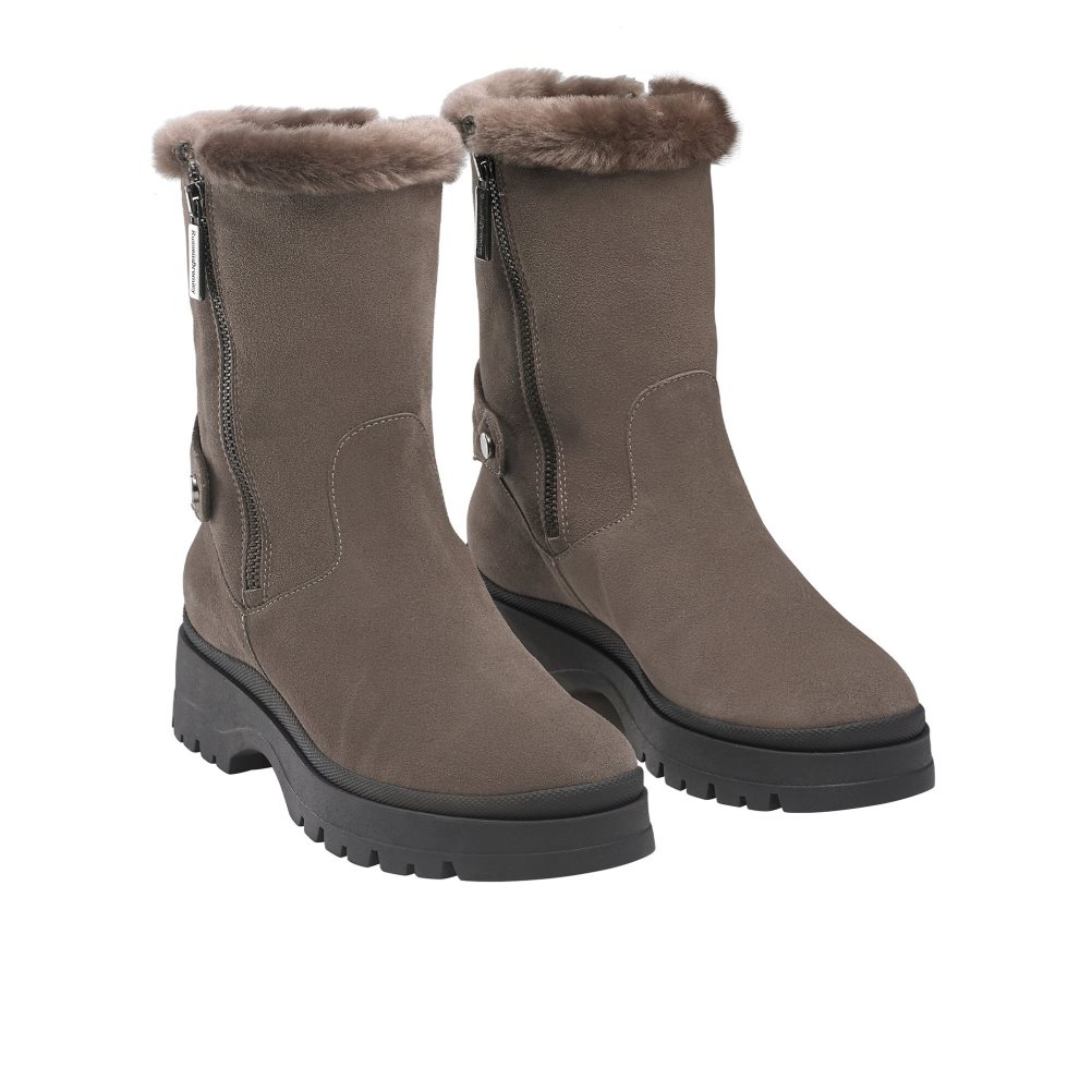 Brown Russell & Bromley Arctic Shearling Lined Stomper Women's Ankle Boots | PH-8-ZTKJ