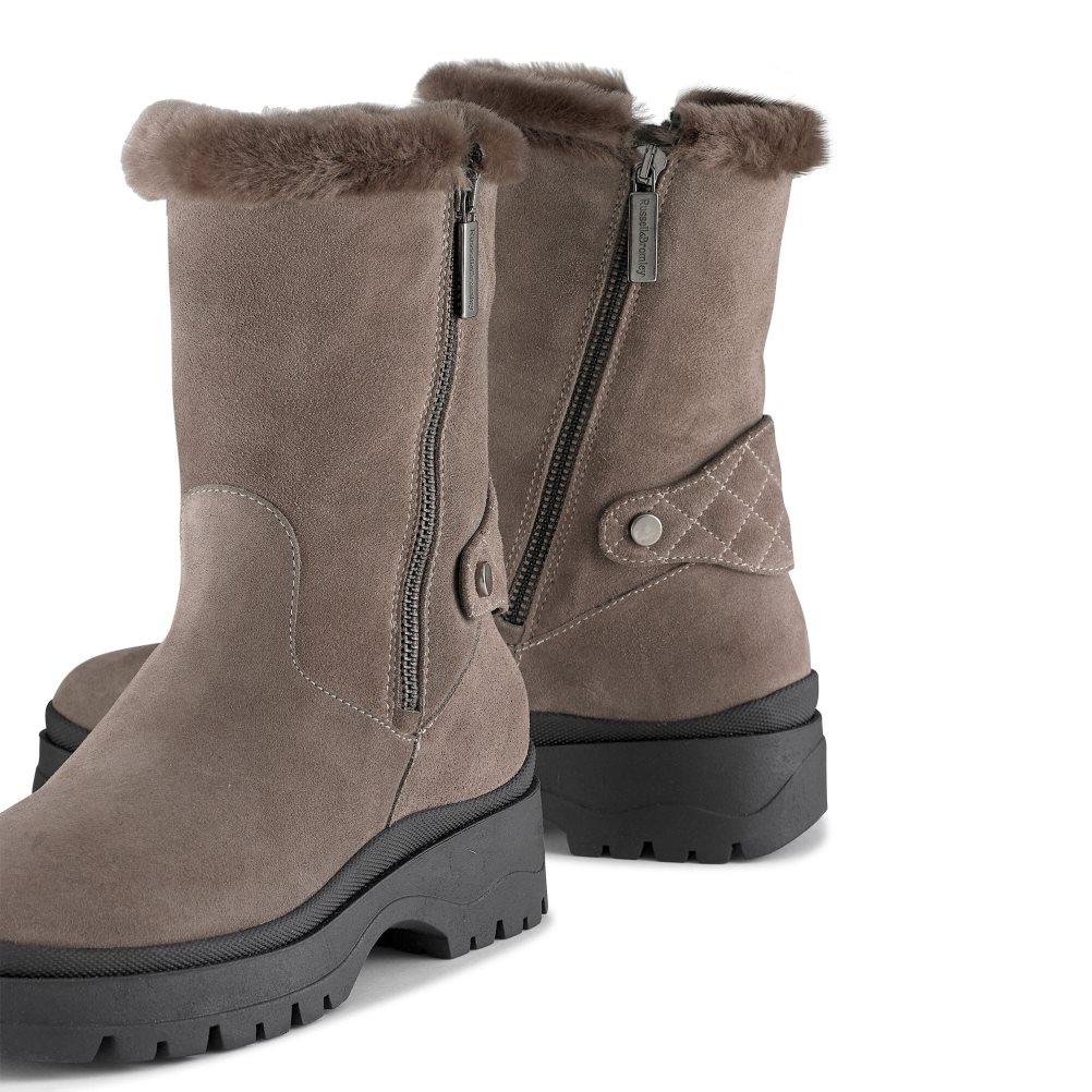 Brown Russell & Bromley Arctic Shearling Lined Stomper Women's Ankle Boots | PH-8-ZTKJ