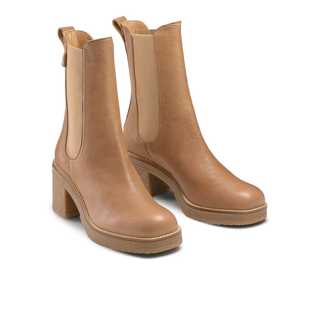 Brown Russell & Bromley Bootcut Crepe Sole Women's Chelsea Boots | PH-4-WBUG