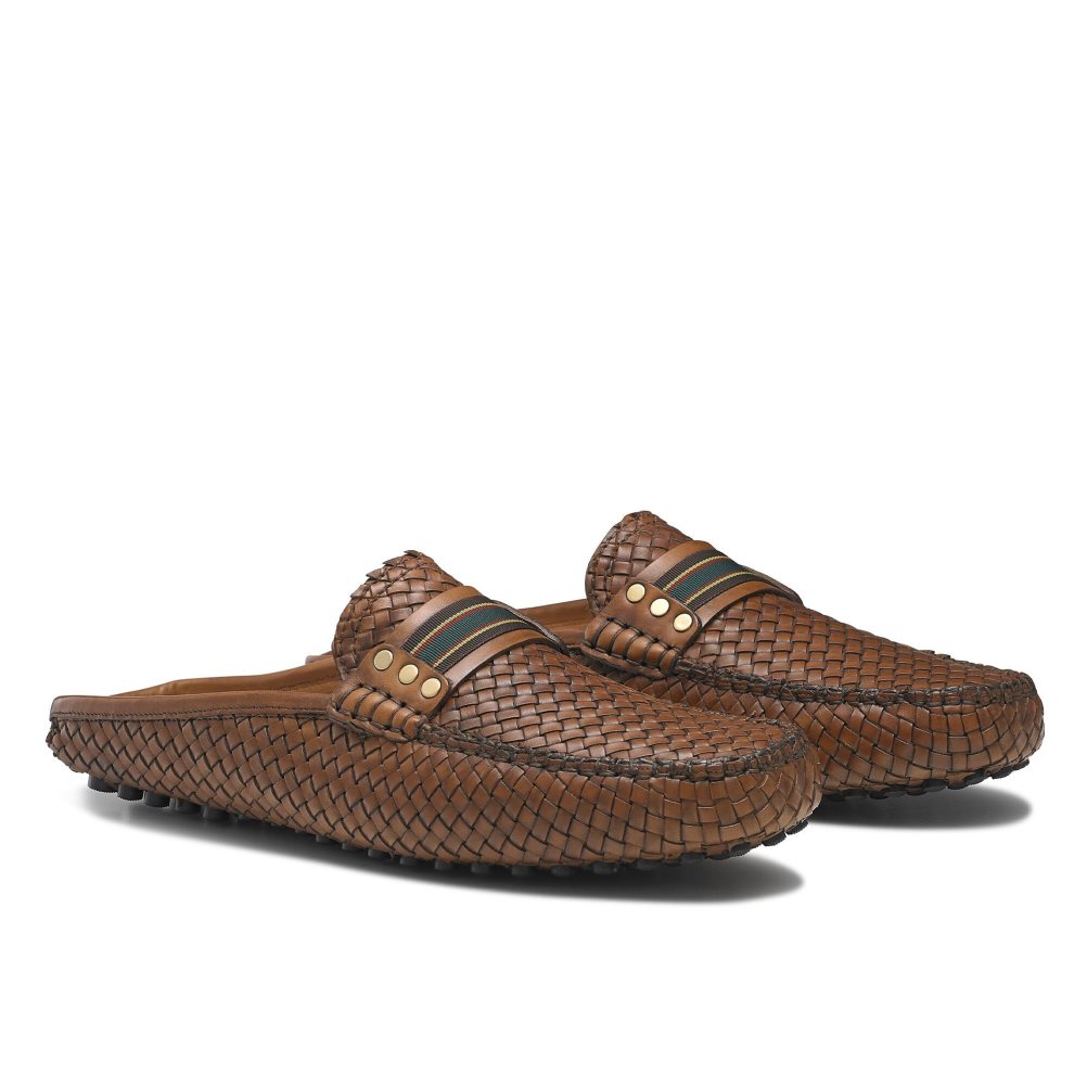 Brown Russell & Bromley Cabriolet Backless Men's Loafers | PH-5-OIVW