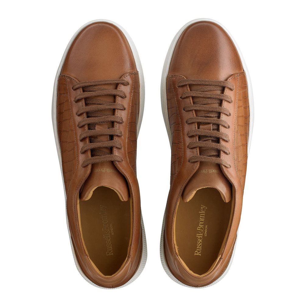 Brown Russell & Bromley Clear Run Lace-up Men's Trainers | PH-6-MGDR