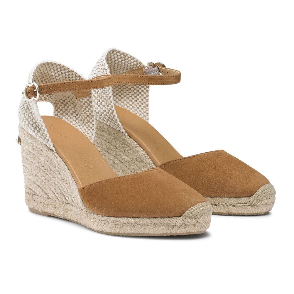 Brown Russell & Bromley Coco-hi Espadrille Women's Wedges | PH-8-VFZP