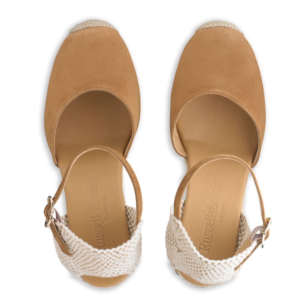 Brown Russell & Bromley Coco-hi Espadrille Women's Wedges | PH-8-VFZP