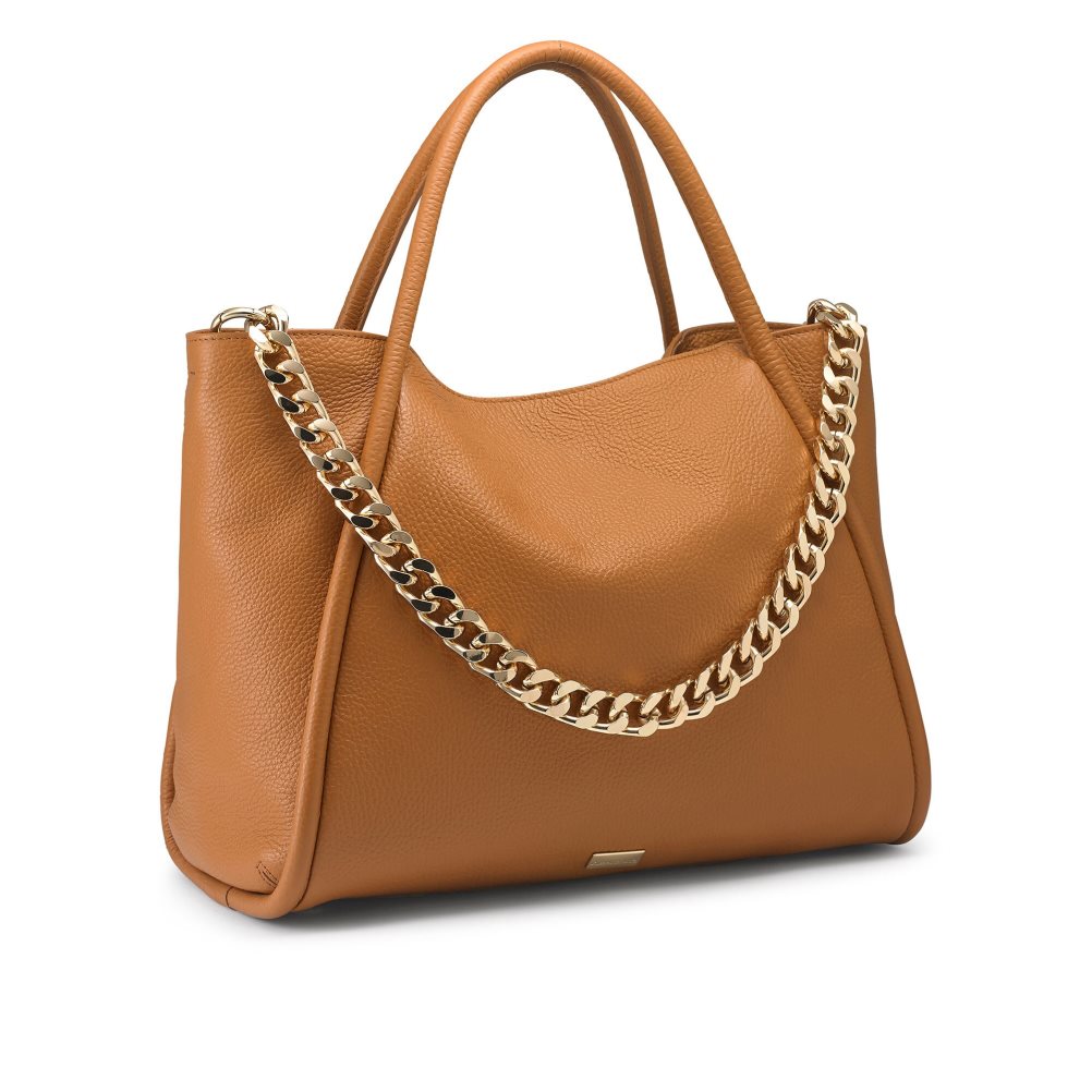 Brown Russell & Bromley Icon Chain East/West Grab Women's Tote Bags | PH-5-QKBV