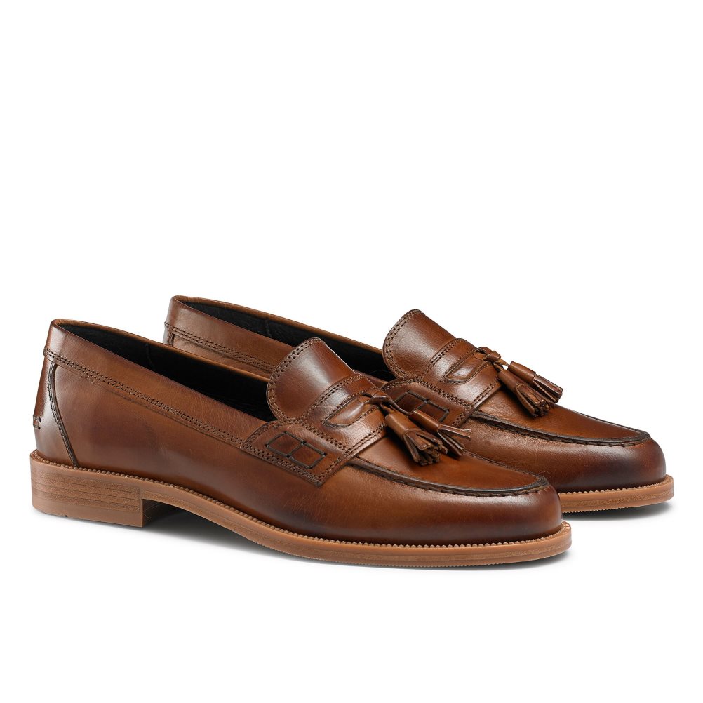 Brown Russell & Bromley Keeble 4 Tassel College Men's Formal Shoes | PH-9-GRNP