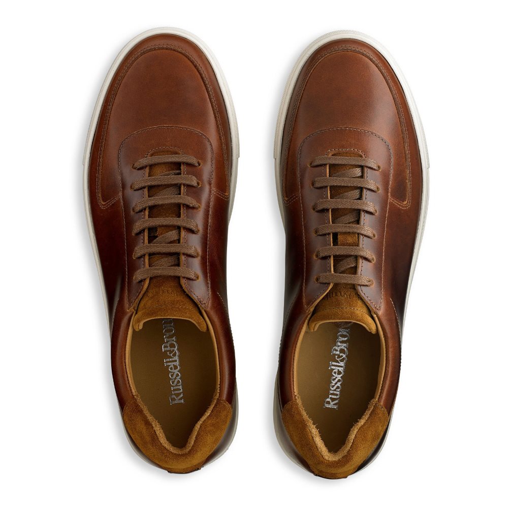 Brown Russell & Bromley Outfield Lace Up Men's Trainers | PH-5-OHDP