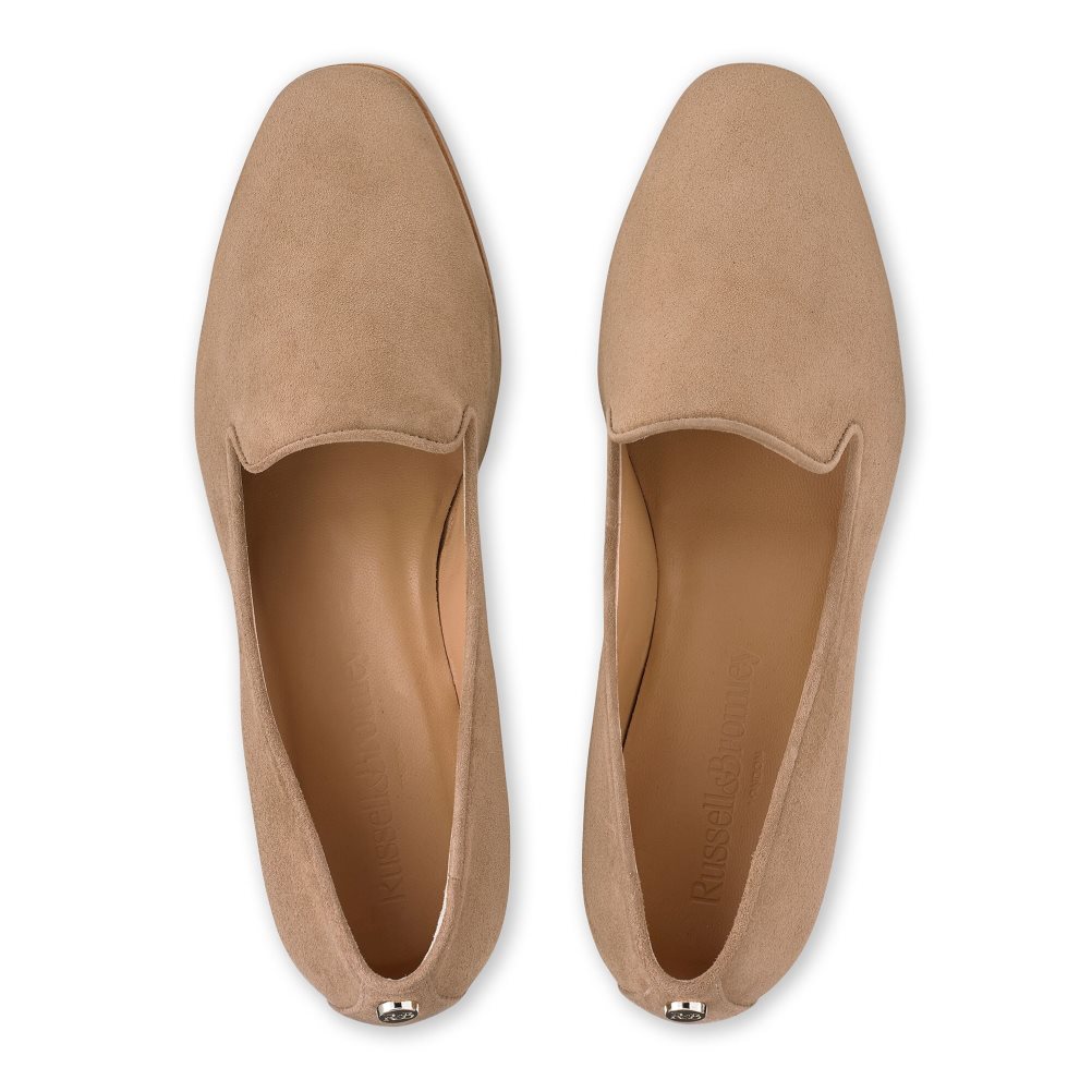 Brown Russell & Bromley Smoking Dress Women's Ballet Flats | PH-9-BWUN