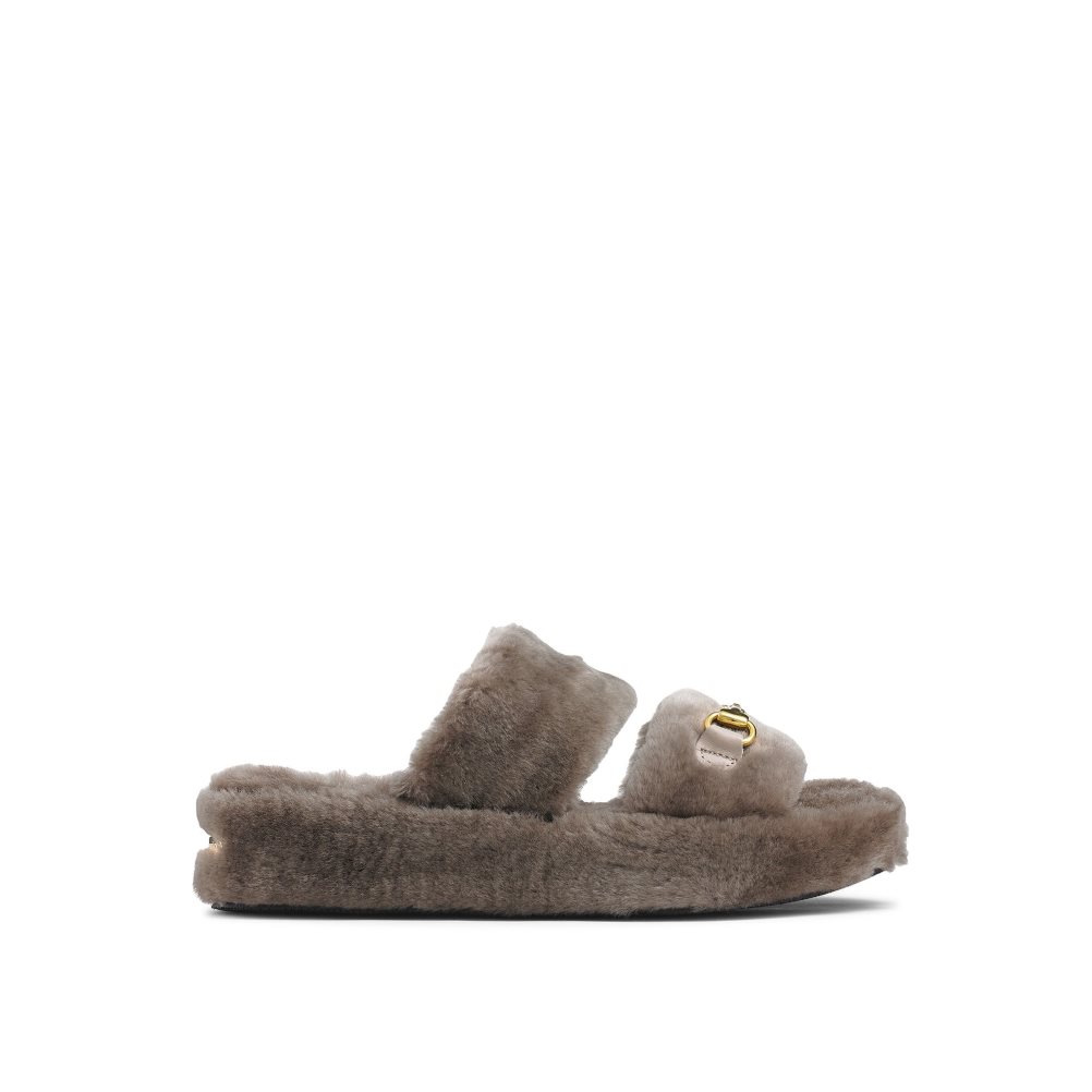 Brown Russell & Bromley Snuggle Open Women\'s Slippers | PH-4-GPIM