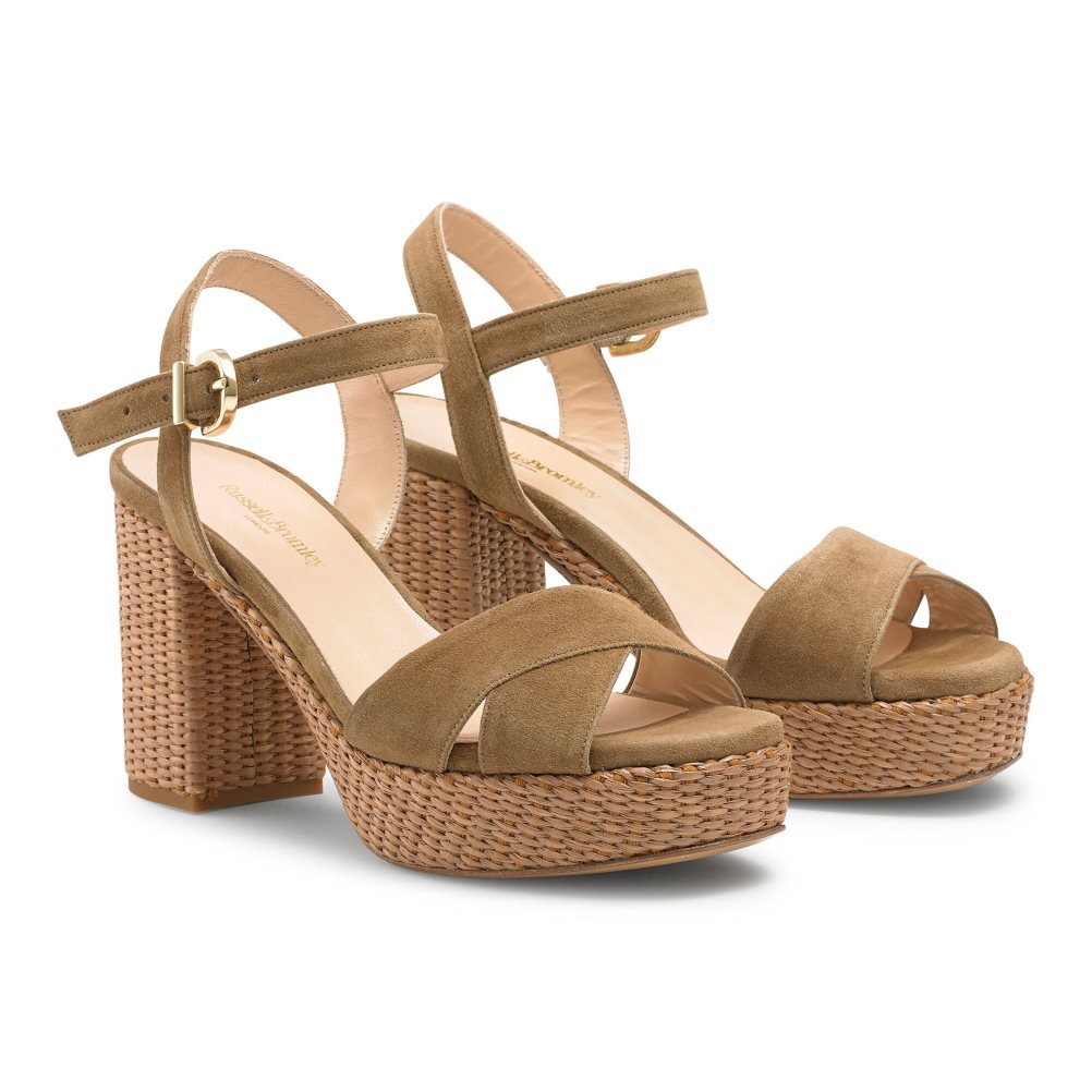 Brown Russell & Bromley Topform Platform Women's Heels Sandals | PH-4-NZXC