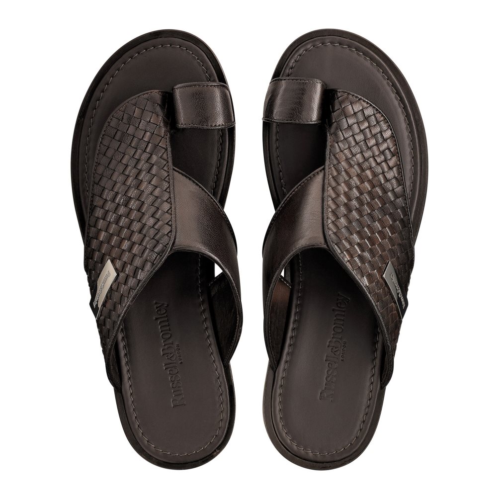 Chocolate Russell & Bromley Arabian Men's Toe-Post Sandals | PH-0-AMFP