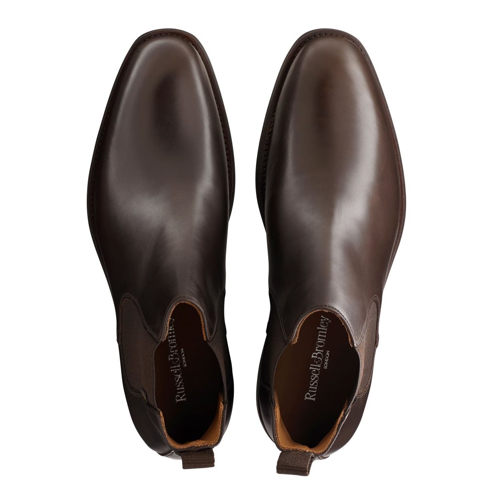 Chocolate Russell & Bromley Burlington Men's Chelsea Boots | PH-2-VTZJ