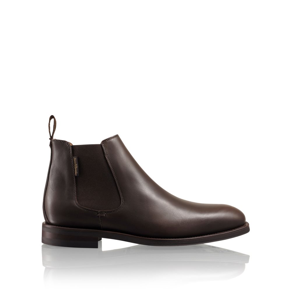 Chocolate Russell & Bromley Burlington Men\'s Chelsea Boots | PH-2-VTZJ