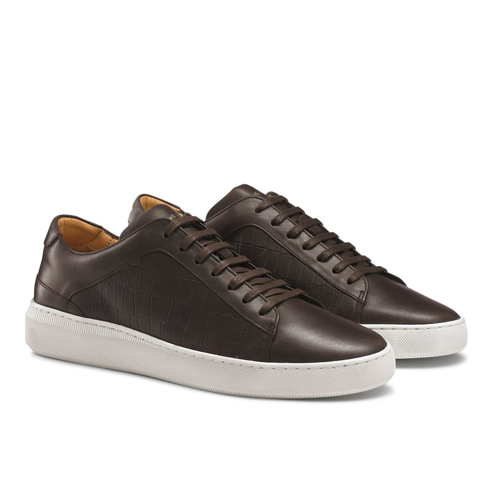 Chocolate Russell & Bromley Clear Run Lace-up Men's Trainers | PH-8-YTCM